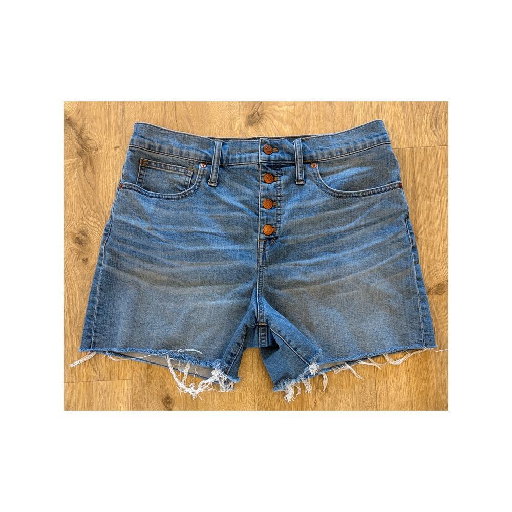 Madewell Button Fly Cutoff Denim Shorts Women’s Size 30 Raw Hem Mid Rise